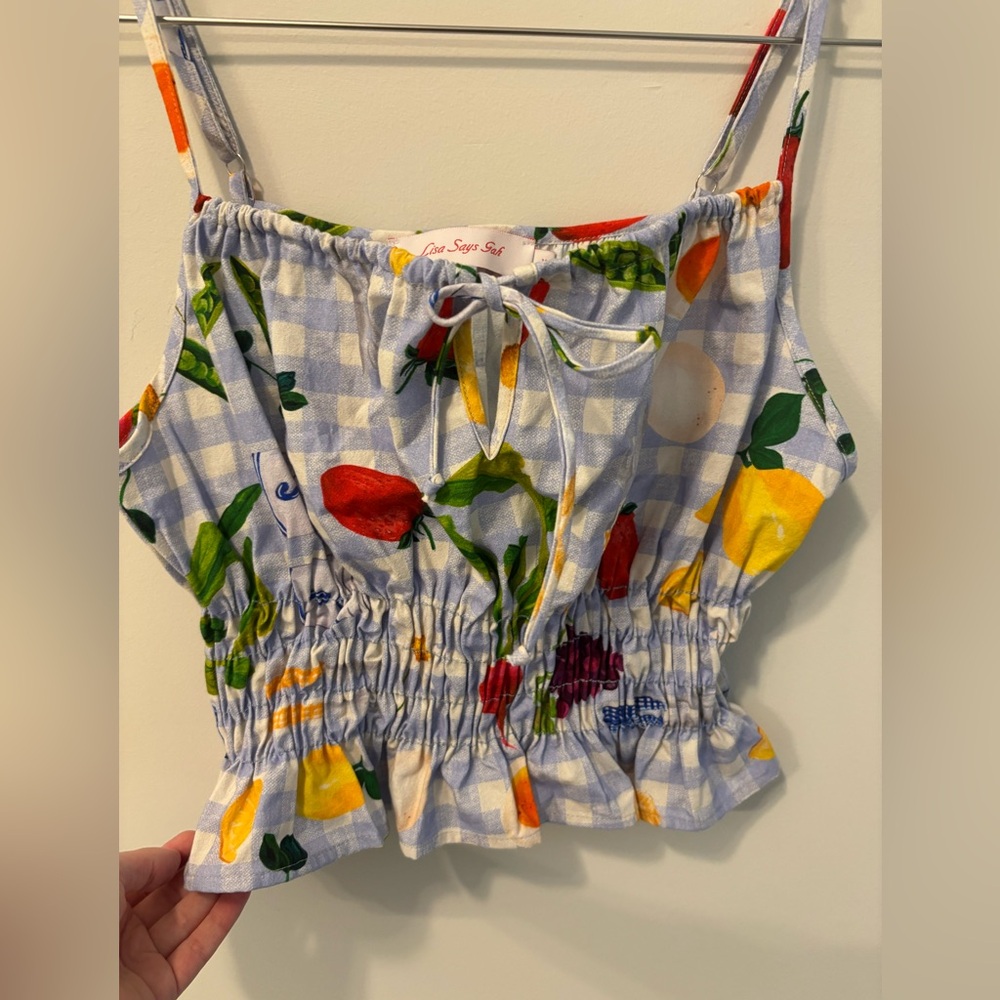 Lisa Says Gah Alessandra Tie-front Tank